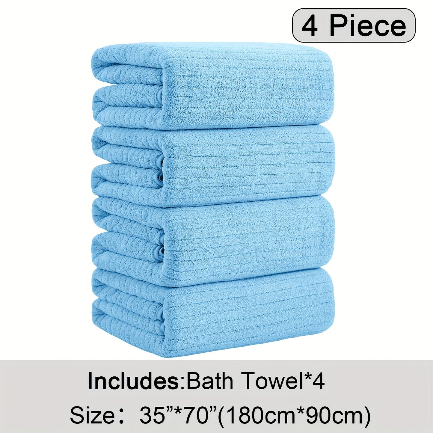 4 Pack Oversized Bath Towels Set, 35"x70" Extra Large Towel Microfiber Absorbent XL Bath Sheet Super Soft Bathroom Towels Set Quick Dry Plus Size Shower Towels for Family Hotel, Valentine's day gift