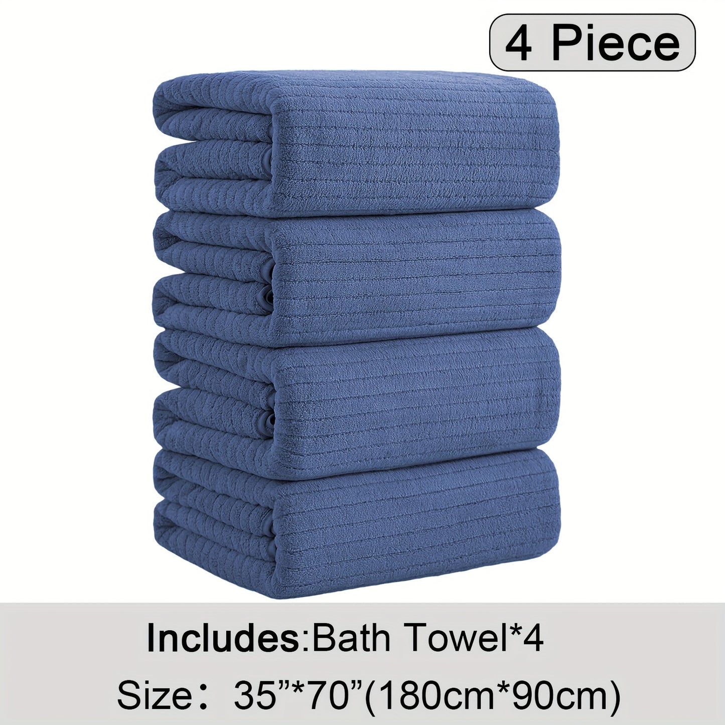 4 Pack Oversized Bath Towels Set, 35"x70" Extra Large Towel Microfiber Absorbent XL Bath Sheet Super Soft Bathroom Towels Set Quick Dry Plus Size Shower Towels for Family Hotel, Valentine's day gift