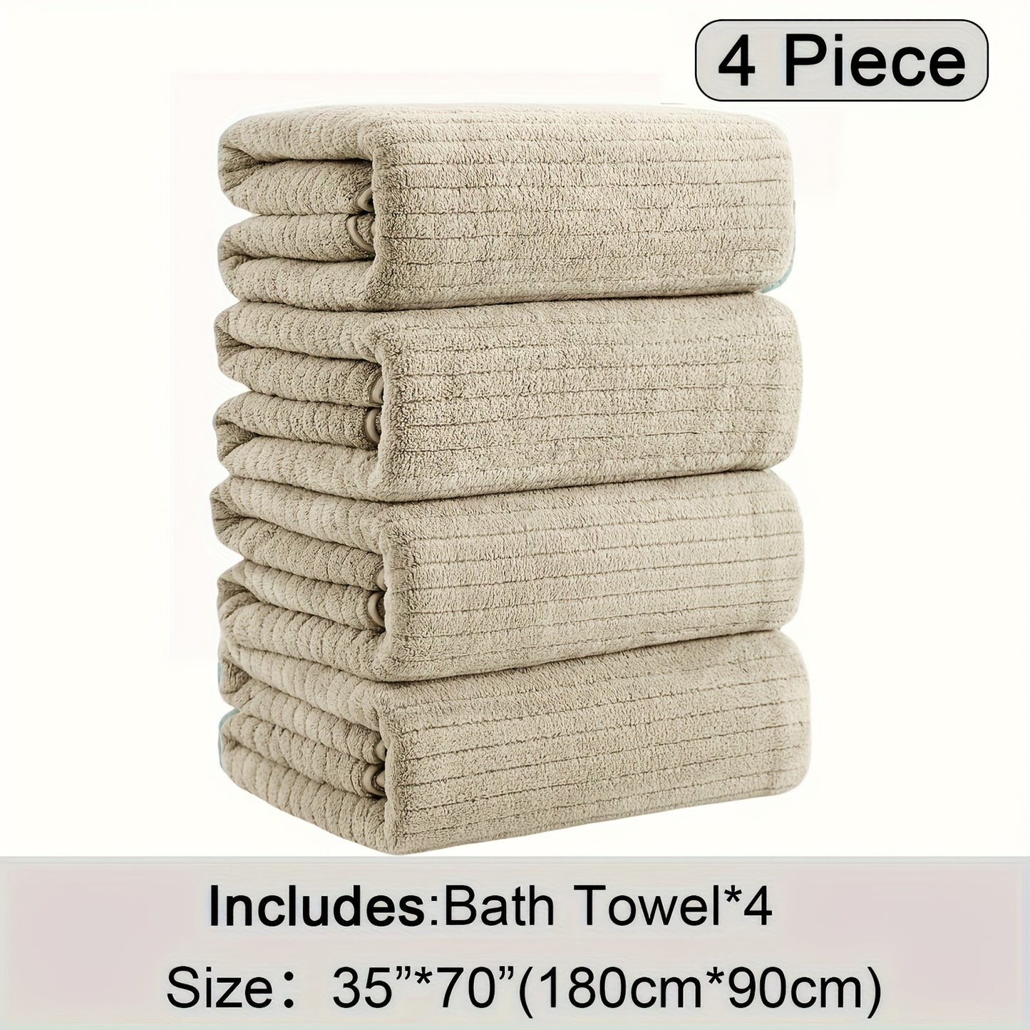 4 Pack Oversized Bath Towels Set, 35"x70" Extra Large Towel Microfiber Absorbent XL Bath Sheet Super Soft Bathroom Towels Set Quick Dry Plus Size Shower Towels for Family Hotel, Valentine's day gift