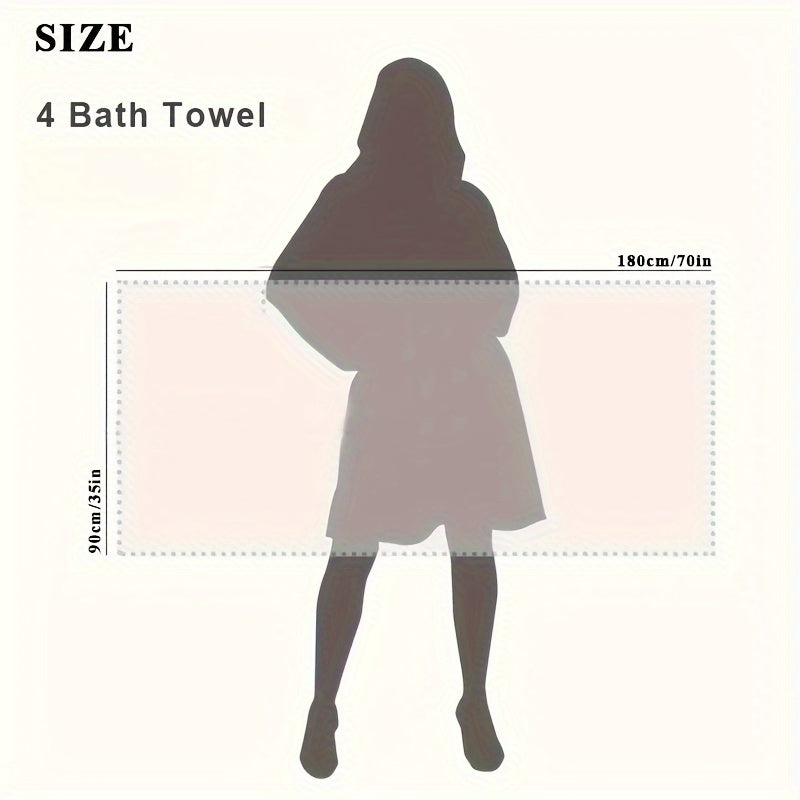 4 Pack Oversized Bath Towels Set, 35"x70" Extra Large Towel Microfiber Absorbent XL Bath Sheet Super Soft Bathroom Towels Set Quick Dry Plus Size Shower Towels for Family Hotel, Valentine's day gift