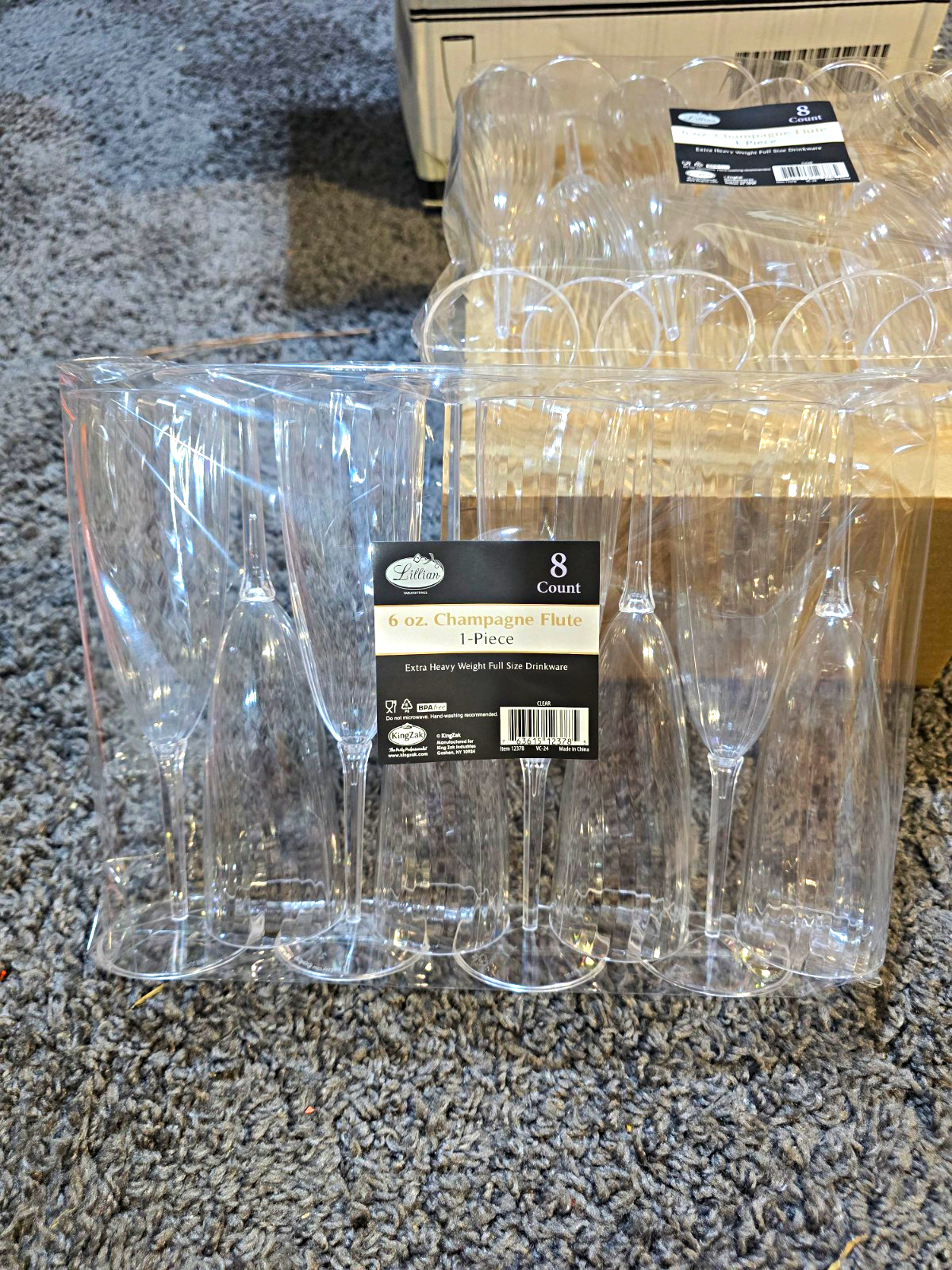 Lillian Tablesettings 6 oz Clear Plastic Champagne Flutes 16 ct