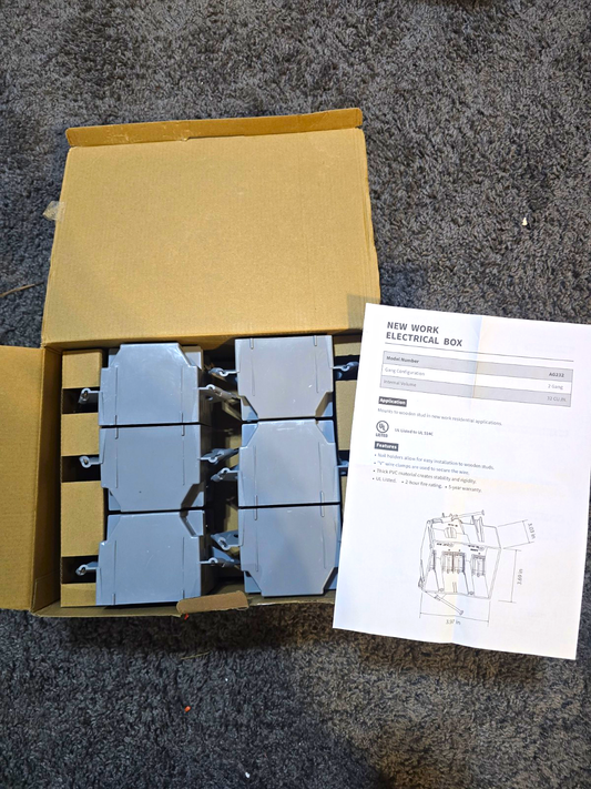 12 pack Togalon AG232 2-Gang New Work Outlet Box 32 cu in